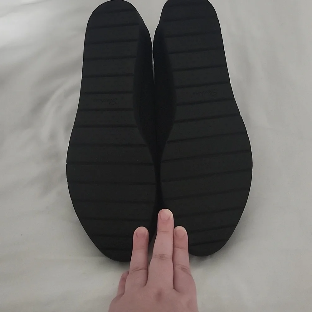 Black Sketchers Flats W/Dust Bag - Picture 2 of 5